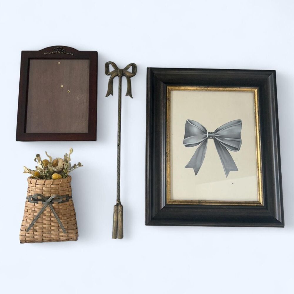 Vintage Bow themed wall decor set